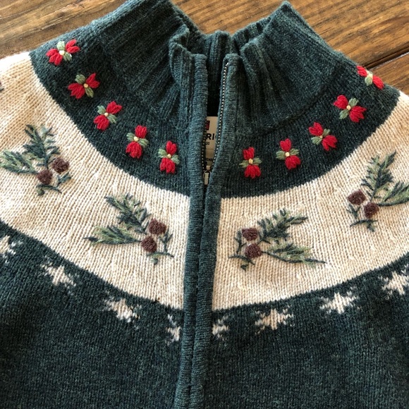 Woolrich Green and Red Cowl Neck Sweater - Picture 3 of 14